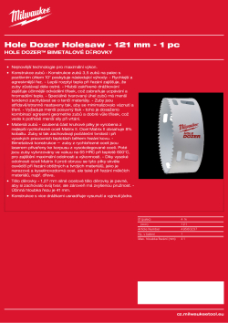 MILWAUKEE Hole Dozer Holesaws 49560237 A4 PDF