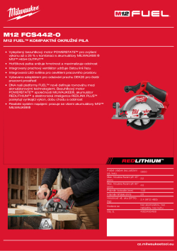MILWAUKEE M12 FUEL™ kompaktní okružní pila 4933493488 A4 PDF