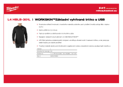MILWAUKEE WORKSKIN™Základní vyhřívaná vrstva  dobíjená přes USB 4933478083 A4 PDF