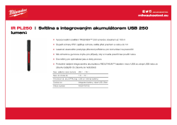 MILWAUKEE Svítilna s integrovaným akumulátorem USB 250 lumenů 4933478705 A4 PDF