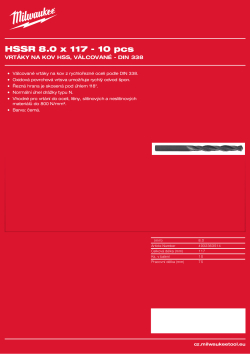 MILWAUKEE HSS DIN 338 Rollforged Drill Bits With Reduced Shank 4932363514 A4 PDF