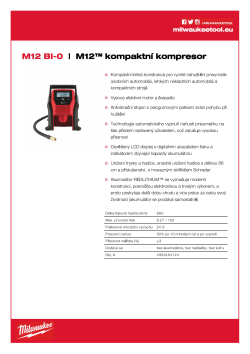 MILWAUKEE M12™ kompaktní kompresor 4933464124 A4 PDF