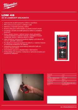 MILWAUKEE 45 m laserový dálkoměr 4933459277 A4 PDF