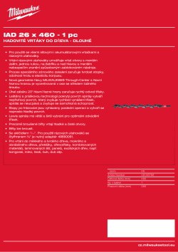 MILWAUKEE Impact Auger Bits Long 48136766 A4 PDF