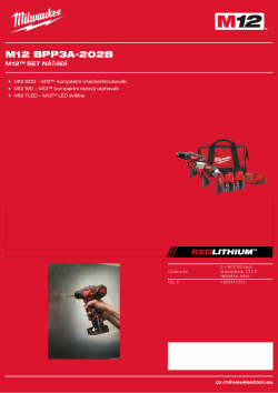 MILWAUKEE M12™ sada nářadí 4933441225 A4 PDF
