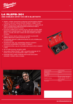 MILWAUKEE Zátky do uší s Bluetooth® 4933478750 A4 PDF