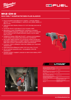 MILWAUKEE M12 FUEL™ kompaktní SDS-plus kladivo 4933441947 A4 PDF