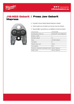 MILWAUKEE Press Jaws GEBERIT 4932480888 A4 PDF