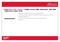 MILWAUKEE HSS DIN 338 Rollforged Drill Bits With Reduced Shank 4932363554 A4 PDF