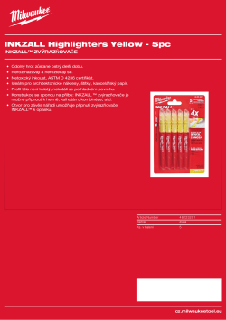 MILWAUKEE INKZALL™ zvýrazňovač - žlutý 48223201 A4 PDF