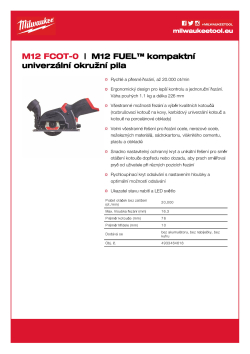 MILWAUKEE M12 FUEL™ kompaktní univerzální okružní pila 4933464618 A4 PDF