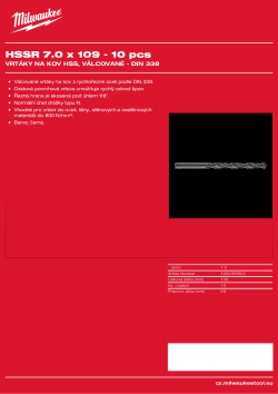 MILWAUKEE HSS DIN 338 Rollforged Drill Bits With Reduced Shank 4932363504 A4 PDF