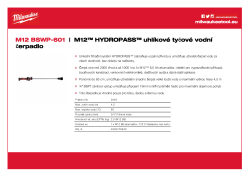 MILWAUKEE M12™ HYDROPASS™ uhlíkové tyčové vodní čerpadlo 4933479640 A4 PDF