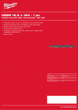 MILWAUKEE HSS DIN 338 Rollforged Drill Bits With Reduced Shank 4932373324 A4 PDF