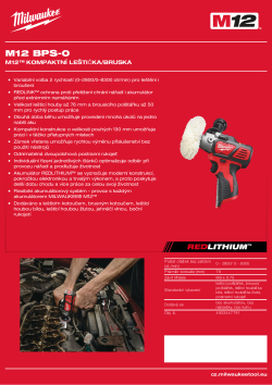 MILWAUKEE M12™ kompaktní leštička/bruska 4933447791 A4 PDF