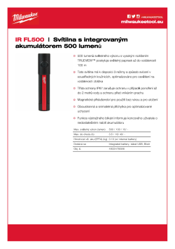 MILWAUKEE Svítilna s integrovaným akumulátorem 500 lumenů 4933478586 A4 PDF