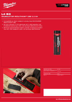 MILWAUKEE Akumulátor REDLITHIUM™ USB 3,0 Ah 4933478311 A4 PDF