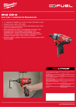 MILWAUKEE M12 FUEL™ kompaktní šroubovák 4933440450 A4 PDF