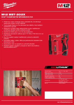 MILWAUKEE M12™ kompaktní sponkovačka 4933459635 A4 PDF