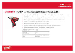 MILWAUKEE M12™ ¼″ Hex kompaktní rázový utahovák 4933441955 A4 PDF