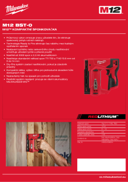 MILWAUKEE M12™ kompaktní sponkovačka 4933459634 A4 PDF