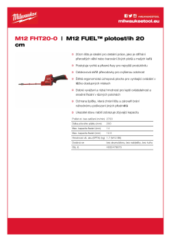 MILWAUKEE M12 FUEL™ plotostřih 20 cm 4933479675 A4 PDF