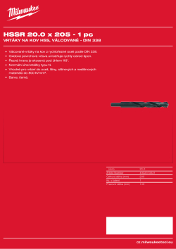 MILWAUKEE HSS DIN 338 Rollforged Drill Bits With Reduced Shank 4932373331 A4 PDF