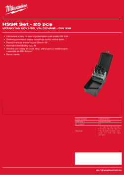 MILWAUKEE Vrtáky HSS-R 25 ks 4932352469 A4 PDF