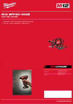 MILWAUKEE M12™ sada nářadí 4933441230 A4 PDF