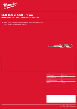 MILWAUKEE Impact Auger Bits Short 48131003 A4 PDF