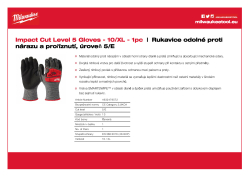MILWAUKEE Rukavice odolné proti nárazu a proříznutí tř. E - 10/XL - 1 ks 4932479572 A4 PDF