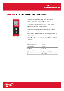 MILWAUKEE 30 m laserový dálkoměr 4933459276 A4 PDF