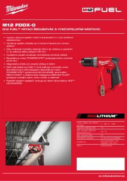 MILWAUKEE M12 FUEL™ vrtací šroubovák s vyměnitelnými nástavci 4933464978 A4 PDF