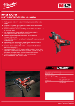 MILWAUKEE M12™ kompaktní nůžky na kabely 4933431600 A4 PDF