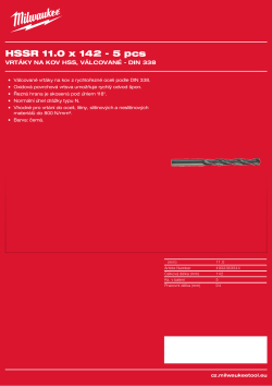 MILWAUKEE HSS DIN 338 Rollforged Drill Bits With Reduced Shank 4932363544 A4 PDF