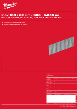 MILWAUKEE 18G Brad Nails II 4932492561 A4 PDF