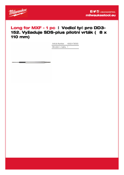 MILWAUKEE Vodící tyč pro MXF DCD150 4932479580 A4 PDF
