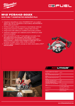 MILWAUKEE M12 FUEL™ kompaktní okružní pila 4933493489 A4 PDF