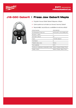 MILWAUKEE Press Jaws GEBERIT 4932480901 A4 PDF