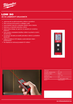 MILWAUKEE 30 m laserový dálkoměr 4933459276 A4 PDF