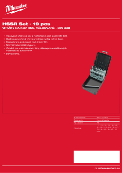 MILWAUKEE Vrtáky HSS-R 19 ks 4932352468 A4 PDF