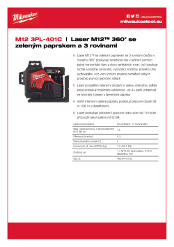 MILWAUKEE Laser M12™ 360° se zeleným paprskem se 3 rovinami 4933478102 A4 PDF