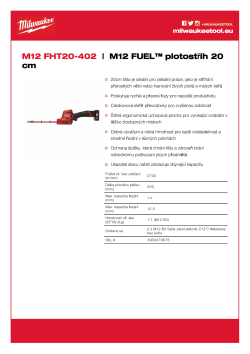 MILWAUKEE M12 FUEL™ plotostřih 20 cm 4933479676 A4 PDF