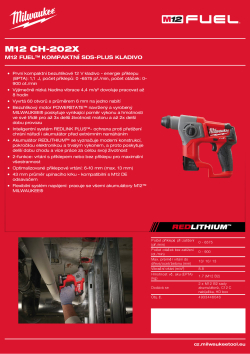 MILWAUKEE M12 FUEL™ kompaktní SDS-plus kladivo 4933446046 A4 PDF