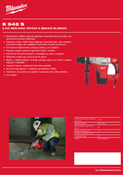 MILWAUKEE 5 kg SDS-Max vrtací a sekací kladivo 4933398200 A4 PDF