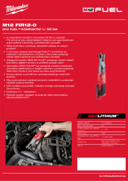 MILWAUKEE M12 FUEL™ kompaktní ½″ ráčna 4933459800 A4 PDF
