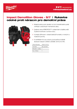 MILWAUKEE Rukavice odolné proti nárazům pro demoliční práce - S/7 - 1 ks 4932479723 A4 PDF