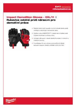 MILWAUKEE Rukavice odolné proti nárazům pro demoliční práce - XXL/11 - 1ks 4932471911 A4 PDF