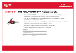 MILWAUKEE M12 FUEL™ HATCHET™ prořezávací pila 4933472211 A4 PDF