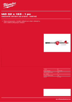 MILWAUKEE Impact Auger Bits Short 48131253 A4 PDF